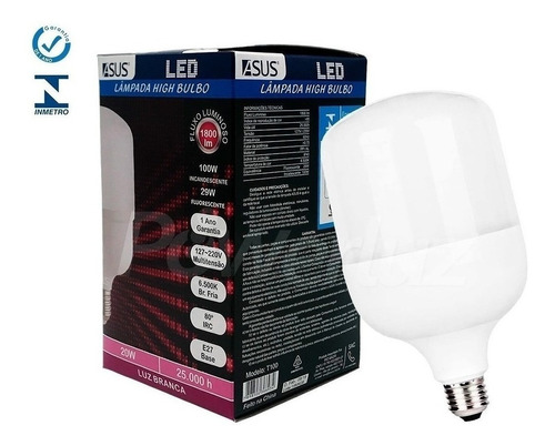 Lâmpada Ultra Led 20w Alta Potência Branca 110/220v Alumbra