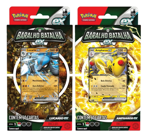 Pokémon Deck Baralho Batalha Lucario E Ampharos Ex - Copag