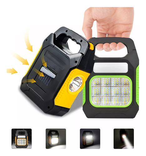 Lamparas Recargables Led Solar Portátil Acampar 2pz