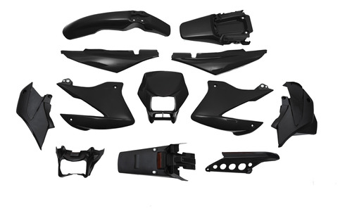 Kit De Plasticos Completo Honda Nxr125 Bros Negro Mtc