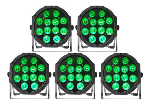 5x Canhao De Led Par Led 12 Led Cree 12w Rgbw Dmx Iluminacao Bivolt