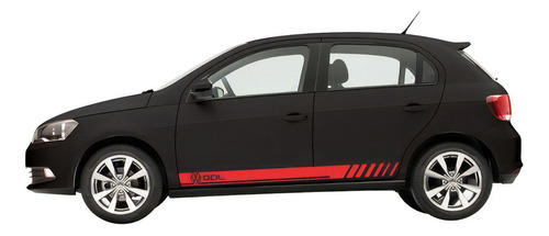 Kit Adesivo Faixa Lateral Para Volkswagen Gol Vermelho 17460 Cor Vermelho