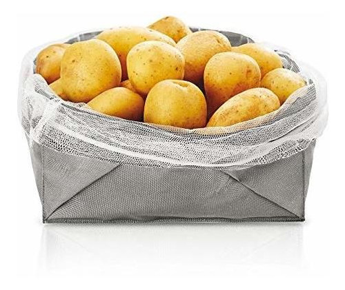 Cesta - Bolsa Plegable 3 En 1 Para Frutas - Verduras Metalte