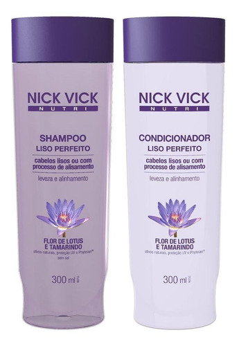 Kit Shampoo E Cond Liso Perfeito Nick Vick Nutri 300ml