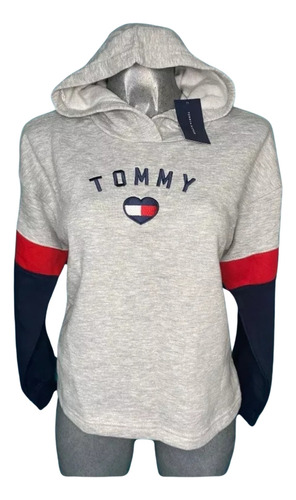 Sudadera Tommy Hilfiger Gris Original De Niña Talla 12-14.