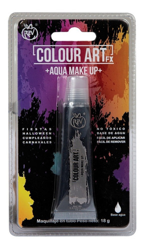 Maquillaje Negro En Tubo Pintura Base Agua Colour Art Fiesta