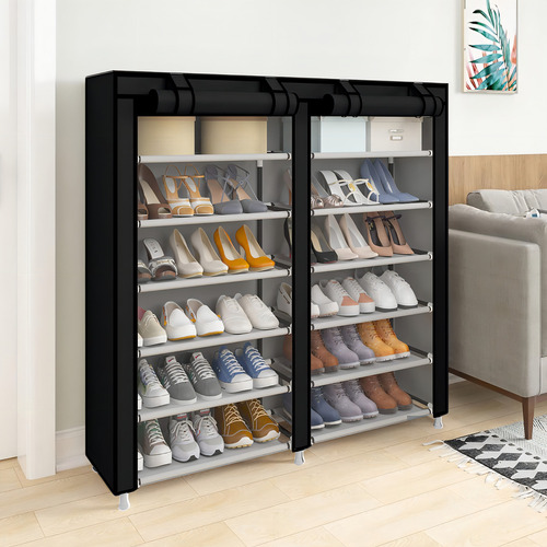 Zapatera Fasilyt YUB-012 organizador de 6 niveles closet de zapatos tenis color negro