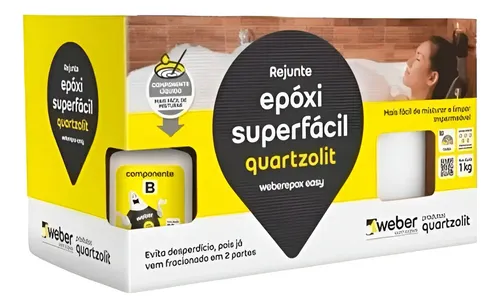 Foto real de Rejunte Epoxi Super Facil 1kg Quartzolit Varias Cores