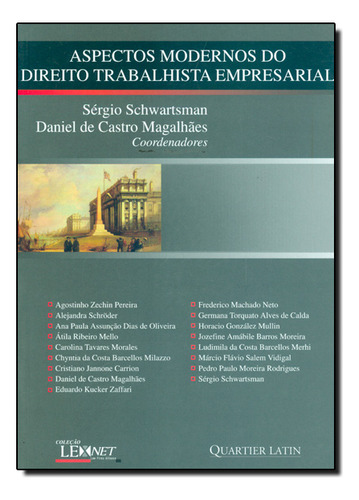 Aspectos Modernos Do Direito Trabalhista Empresarial, De Sergio  Schwartsman. Editora Quartier Latin, Capa Dura Em Português