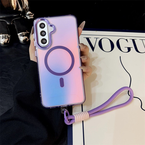 Funda Con Degradado Magnético Para Samsung Galaxy A56, A55, A54, A53, A16, A14, A15 5g, Correa Con Cordón, A Prueba De Golpes