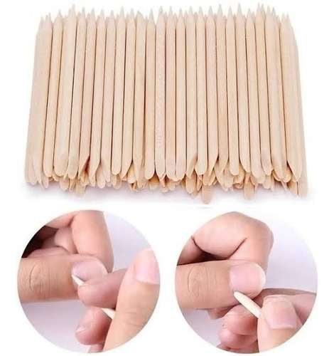 6 Pz Palillos Palos De Naranjo Empujador Cuticula Manicure