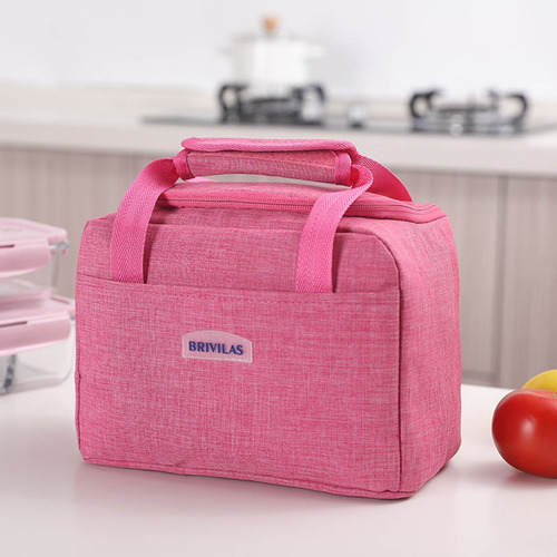 Fiambrera de tela Oxford, bolsa de picnic para exteriores, color rosa intenso