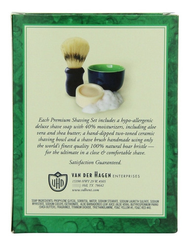 Van Der Hagen Premium Shave Set (2,5 Oz Jabón, Bowl, Brush)