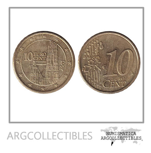 Austria Moneda 10 Centavos 2002 Acero Km-3085 Unc