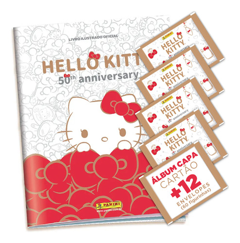 Hello Kitty Álbum Capa Cartão+12 Envelopes:60 Figurinhas