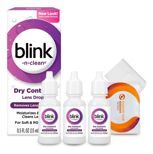 Blink-n-clean - Gotas Para Lentes De Contacto, Paquete De 3