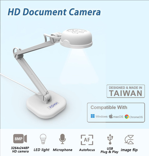 Cámara De Documentos Usb Inswan Ins-1 Tiny De 8 Megapíxeles