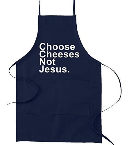 Choose Cheeses Not Jesus Atheist Kitchen Apron - [navy]