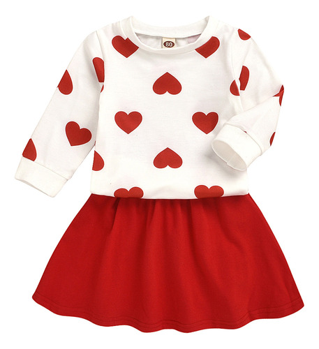 Jersey Q Dress Para El Día De San Valentín Para Niñas Pequeñ