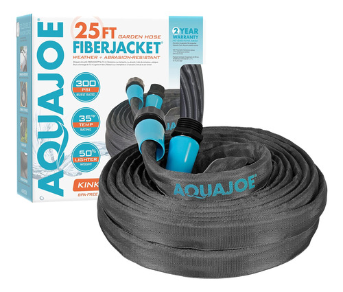 Aqua Joe Ajfjh25b Manguera De Jardín Con Chaqueta De Fibra U