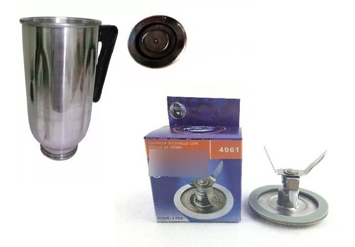 Kit De Licuadora Oster Vaso D Aluminio Tapa Rosca Y Cuchilla