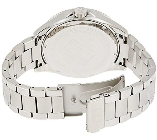 Reloj Para Hombre Caballero Tommy Hilfiger Original Color De La Correa Plateado Color Del Bisel Azul Color Del Fondo Azul