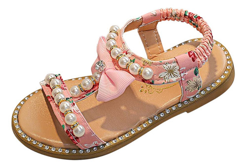 Sandalias De Vestir Para Niñas Little Trendy Con Punta Abier