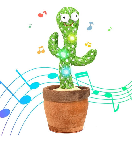 Juguete De Cactus Luminoso Baila Canta Y Repite Voz Tik Tok