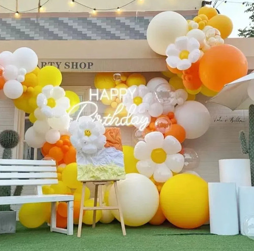 X5u Globos Margaritas 40cm Flores Primavera Deco Fiesta Margarita