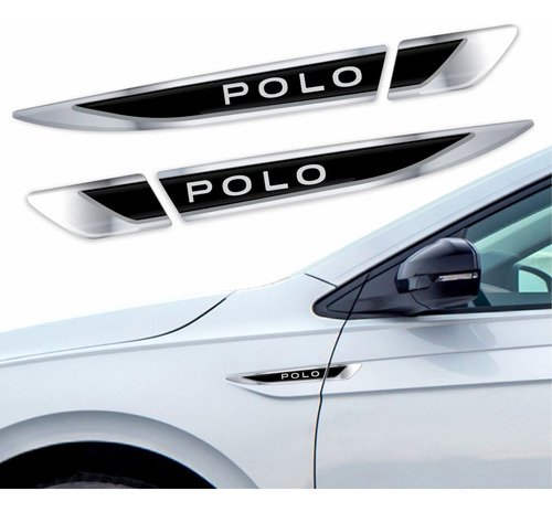 Kit Adesivo Emblema Lateral Aplique Resinado Vw Polo Track