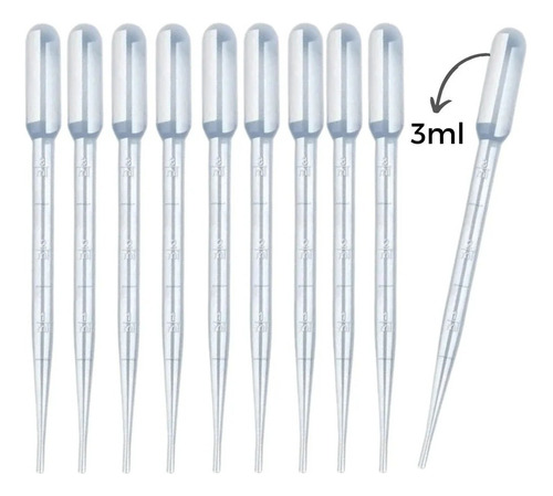 Kit 500 Pipeta Pasteur Plastica 3ml