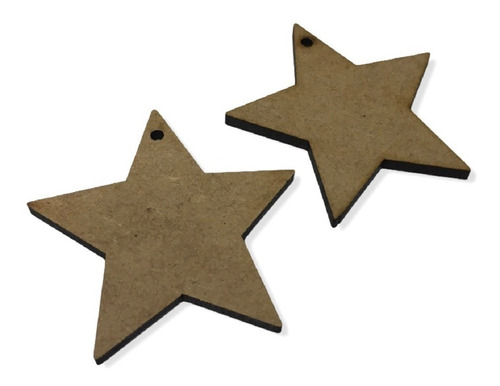 100 Estrellas Mdf 8cm Con Agujerito Adornos Colgantes Etc