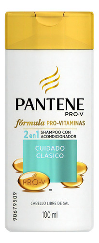 Shampoo Pantene Pro-V Cuidado Clásico en botella de 100mL por 1 unidad