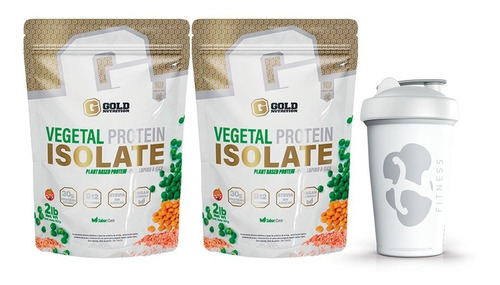 Proteina Isolate 100% Vegetal Gold Nutrition 2 Lb X 2 + Vaso