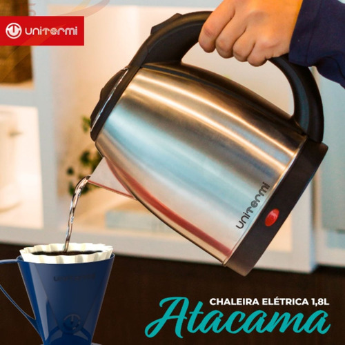 Chaleira Elétrica Unitermi Atacama Prata 127v 1,8l Jarra