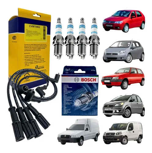 Kit Cabos e Velas Palio Idea Doblo Fiorino Punto Uno Fire