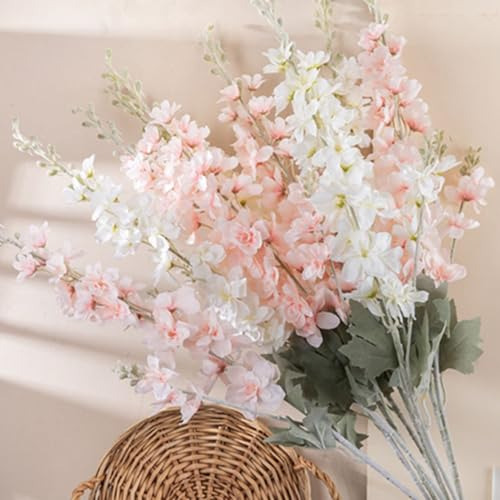 33,5 Pulgadas 6 Piezas De Flores Artificiales Delphinium Fl