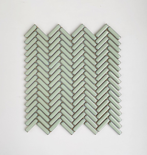 Fika Porcelanato Herringbone Light Green 30,6x29,9