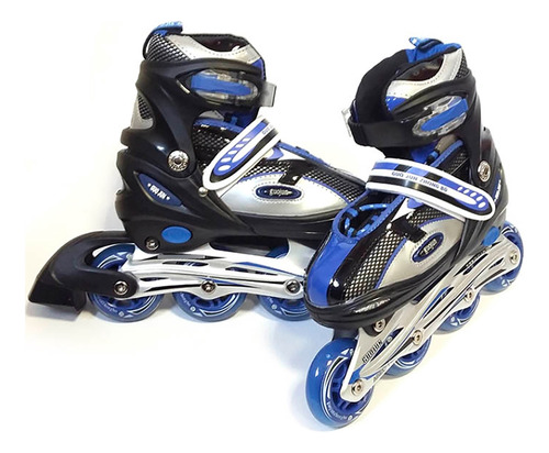 Rollers Patines Profesionales 72mm Extensibles Azul Y Negro