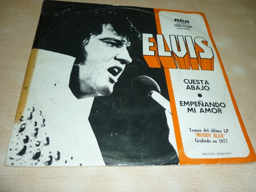 Elvis Presley Cuesta Abajo Simple Vinilo Vintage Exc Ggjjzz