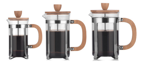 Prensa Francesa Con Cafetera De Madera Con Filtro Francés De