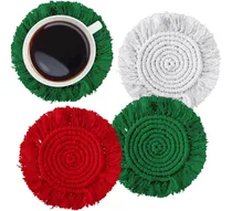 Comprar Whaline 3 Posavasos De Macramé Bohemios, Color Blanco, Rojo,