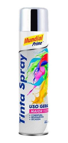 Tinta Spray Cromado Mundial Prime 400ml - Unidade