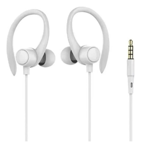 Auricular Sport Con Micrófono 1.2cm Jack 3,5mm Earphone Color Blanco Luz No Tiene