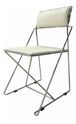 Silla Cuero Sintetico Cromo Respaldo Movil Outlet