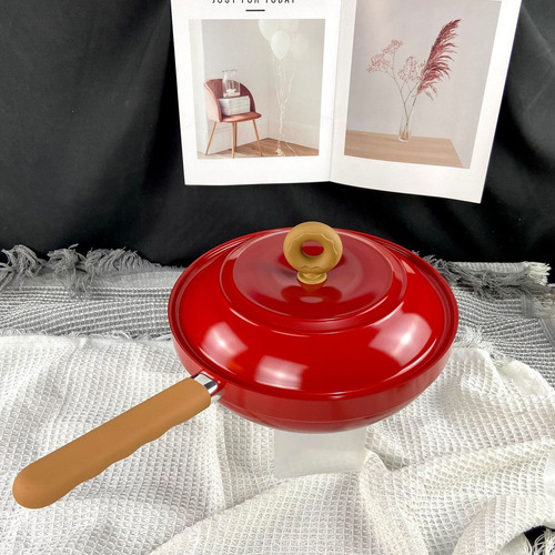 Kit De Panelas Antiaderente 5 Peças Fogão A Gás E Indução Cor Vermelho