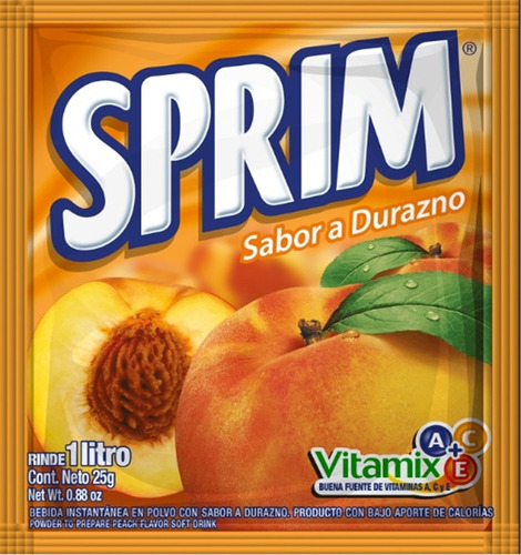 Jugo Sprim Sabor Durazno X 80 Sobres