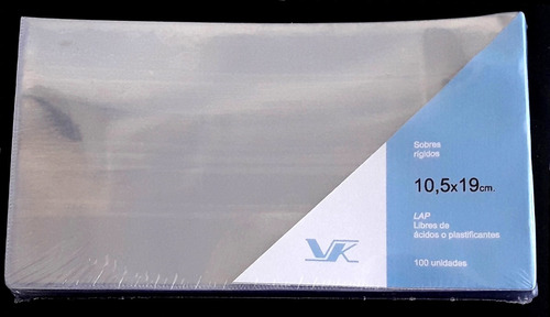 100 Sobres Protectores Rígidos Para Billetes Vk - 10,5 X 19 