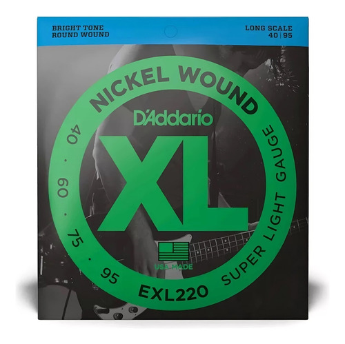 Encordado Daddario Bajo 4 Cuerdas Exl220  040-060-075-0