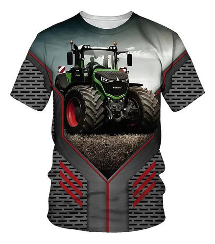 Playera Masculina Fendt Tractor Impresión 3d Manga Corta